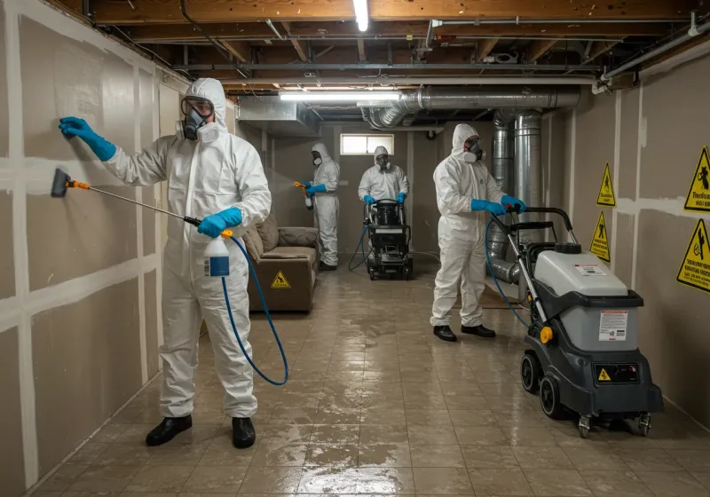 Basement Moisture Removal and Structural Drying process in Napili-Honokowai, HI